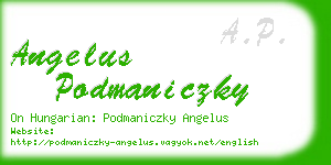 angelus podmaniczky business card